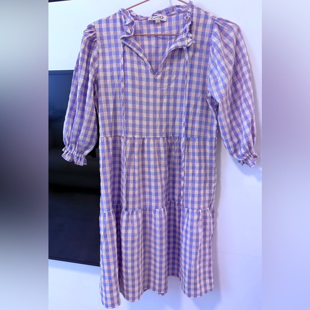 Nanette Lepore Lavender and pink Gingham Dress size 6